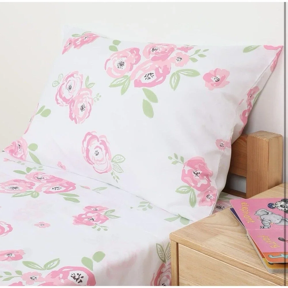 TILLYOU 3-Piece Brushed Microfiber Toddler Sheet Set